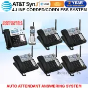 AT&T SynJ SB67138 DECT 6.0 4-LINE CORDED PHONE-1 CORDLESS HS+5 CORDLESS DESKSETS