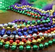 Mardi Gras Beaded Necklace (Assorted Colors; 2-pack; 8 pieces each)