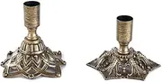 2PCS Brass Taper Candle Holders Candle Stick Holders Set Vintage Metal Pillar Candlestick Holders for Fireplace, Party, Dining, Home, Wedding Decor，Fits 7/8（2.2cm） inch Thick Candle&Led Candles ﻿