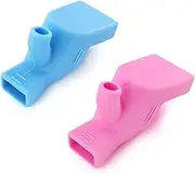 2PCS Kitchen Sink Faucet Extender Rubber Elastic Nozzle Guide for Bathroom Kitchen Tap Nozzle Filter Adapter (Color : Blue and Pink)