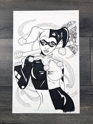 Original Art 11x17 Pencil & Inks for Harley Quinn