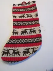 NEW STOCKING CHRISTMAS SWEATER KNIT REINDEER NORTH WOODS CABIN ENCHANTED FOREST