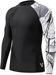 [ADOREISM] Long Sleeve Rash Guard for Men UPF 50+ Quick-Dry Compression Swim Shirt