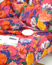 Linen Connections Vintage Handmade Kantha Floral Cotton Quilt Throw Bedspread Block Print Quilt Indian Quilt Comforter Duvet Cover Quilt - 027