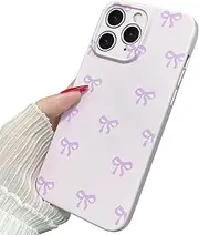 TNQBP Case for iPhone 11 Pro Max, Cute Ribbon Bow Pattern Aesthetic Gloss Phone Case, Raised Lens Edge Protection, Stylish Slim Soft TPU Protective Cover for iPhone 11 Pro Max - Light Purple