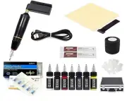 Tattoo Wireless Rotary Pen Kit USB Battery Pack Cartridge Needles Ink AUS Seller
