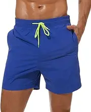 [Asoodiy] Men's Swimming Trunks Beach Shorts Swim Shorts Quick Dry Board Shorts Running Shorts with Mesh Lining