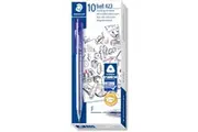Staedtler Ballpoint Pen 423 0.7mm Fine Ice Retractable Triangular Blue Box of 10