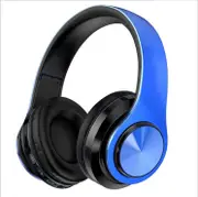 B39 Headset Subwoofer Stereo Luminous Bluetooth Headset Mobile Phone Wireless Card Headset - blue