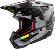 Alpinestars S-M5 Rover 2, motocross helmet , color: Dark Grey/Silver/Neon-Yellow , size: XS