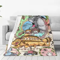 在飛比找蝦皮購物優惠-Totoro 超柔軟微絨毛毯保暖毯大號床沙發飛機平板床上用品