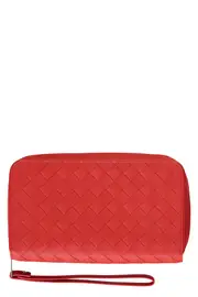 Zippered knitted wallet One size Red