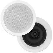Pair of In-Ceiling Speakers 8-Inch 150W Poly Cones White