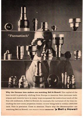 1959 Bell & Howell Camera Fantastisch Meisteroptiker German Lens Makers Print Ad