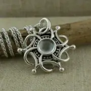 Sterling Silver Celtic Tempest Pendant with White Topaz Chained KEITH JACK Boxed