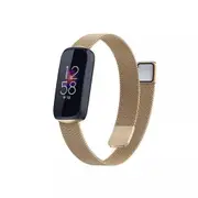 Rose Gold Fitbit Luxe Band Replacement Magnetic Wristband Watch Soft Stainless Steel Strap