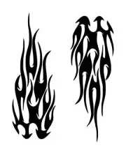 2X FLAMES Large Stencil Template Airbrush Paint 8" X 3" each