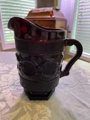 Ruby Red Pitcher Avon Cape Cod 1876 Beverage Water 46oz Cut Glass Jug new in box