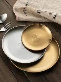 在飛比找樂天市場購物網優惠-韓式304不銹鋼盤子食品級圓盤餐具創意餐盤家用碟子菜盤