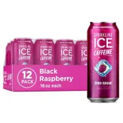 Sparkling Ice Caffeine Black Raspberry Water with Caffeine, Zero...