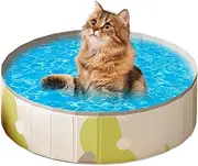 Foldable Dog Pool,Portable Bath Tub | Non-Slip Foldable PVC Tub for Bath Dogs Cats Children Backyard Yard Fun Outdoor Water Play Enjoyment