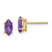 14k Yellow Gold 7x3.5mm Marquise Amethyst Earrings