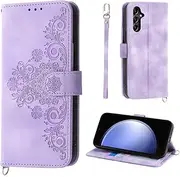 [AsWant] Wallet Case for Samsung Galaxy S23 FE 5G - Premium Leather Flip Protective Case Magnetic Cover Samsung Galaxy S23 FE with Stand Function (Purple)