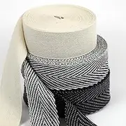 Transparia 3 Rolls Twill Tape Roll - 1.6" Wide and Each 12 Yards Long - Designed for Rug Tufting and Edge Binding, Herringbone Poly Cotton Twill Tape (Beige,Light Gray,Dark Gray)
