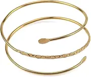 [CHUU YUNG] Upper Arm Cuff Armlet Open Cuff Wrap Bracelet Minimalist Armlet Crystal Sun Moon Butterfly Flower Arm Cuff Bangles Adjustable Leaf Feather Armband for Women Wedding Costume Jewelry