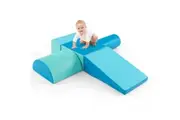 Costway 5PCS Soft Foam Blocks Climb Crawl & Slide Playset Indoor Activity Toy Blue