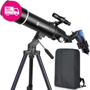EACONN 80mm Refractor Telescope –Compact, Portable,Backpack, Ideal for Astronomy