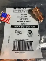 LOT 0F 10 - 1/2" x 3/8" NIBCO PROPRESS COPPER PRESS MALE ADAPTERS VIEGA *USA*
