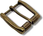 [ALVYNG] Single Prong Solid Brass Roller Replacement Belt Buckle, Antique Brass Finish Suitable for 1.5" (38MM) wide belts