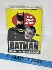 1989 Topps Batman Movie Series 2 Trading Card Box with 36 unopened Packs