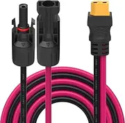 Laisomeke 12AWG mc4 to XT60 Cable, XT60 Extension Cable MC4 Solar Panel Connector to XT60 Connector for Portable Power Station (0.5M/1.65FT)