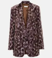 [Dries Van Noten] Dries Van Noten Printed cotton-blend blazer AU 12 purple