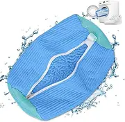 Shoe Washing Bag for Washing Machine,Shoes Cleaning Bag，Reusable Shoe Washing Bag for All Shoe Types and Sizes(Blue 1pc)