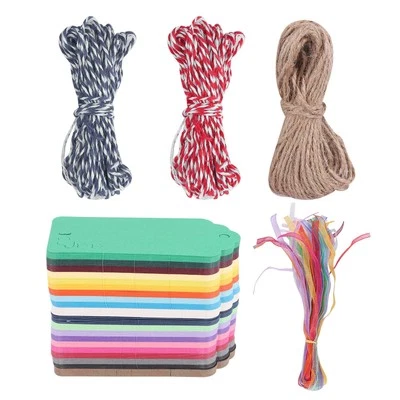 200 Pcs Gift Tags, 20 Colors Tags with String Tags Coloured Gift Tags for8496