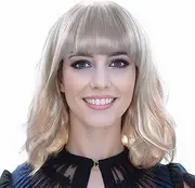 IMISSU Short Curly Hair Bob Wigs Cosplay Wig with Bangs Halloween Costume Party Headwear for Women (613 Blonde)