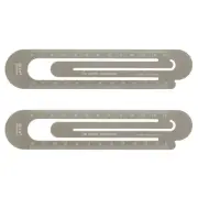 2pcs Straight Ruler 12cm Metric Bookmark Clip Ruler Brown