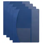 4PK Marbig Premier A4 Flat File Document/Page Paper Organiser Display Folder Blu