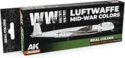 AK Real Colors Set RCS102 WWII Luftwaffe Mid-War Colors (8x17ml)