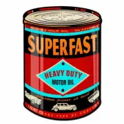 SUPERFAST HEAVY DUTY MOTOR OIL 20" HEAVY DUTY USA MADE METAL ADVERTISING SIGN