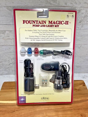 Fountain Magic II Water Pump & Light Kit Indoor Tabletop Waterfalls & Fountain