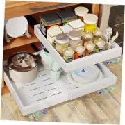 Pull Out Cabinet Organizer, Kitchen Organizers and Storage 16.5" DEEP White