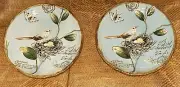 Beautiful FITZ & FLOYD Toulouse 9 3/8" Salad Coupe Plate Bird Nest Wood Thrush
