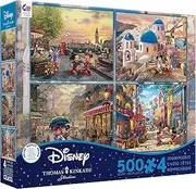Ceaco - 4 in 1 Multipack - Thomas Kinkade - Disney - Mickey & Minnie - (4) 500 Piece Jigsaw Puzzles