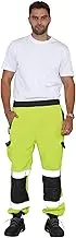 Grunge Wear® Hi Viz Men's Fleece Work Trousers Reflective Safety Hi Vis Joggers - Men High Visibility Combat Workwear Bottoms Pants Plus Size S-5XL, Yellow-navy, M