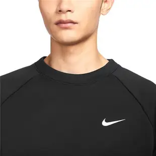 Nike 長袖上衣 Therma-FIT 男款 黑 白 刷毛 拉鍊口袋 保暖 訓練 運動 FB8506-010