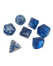 Gleaming Blue 7 Dice Set Poly RPG DnD Dungeons Dragons AD&D Pathfinder d20